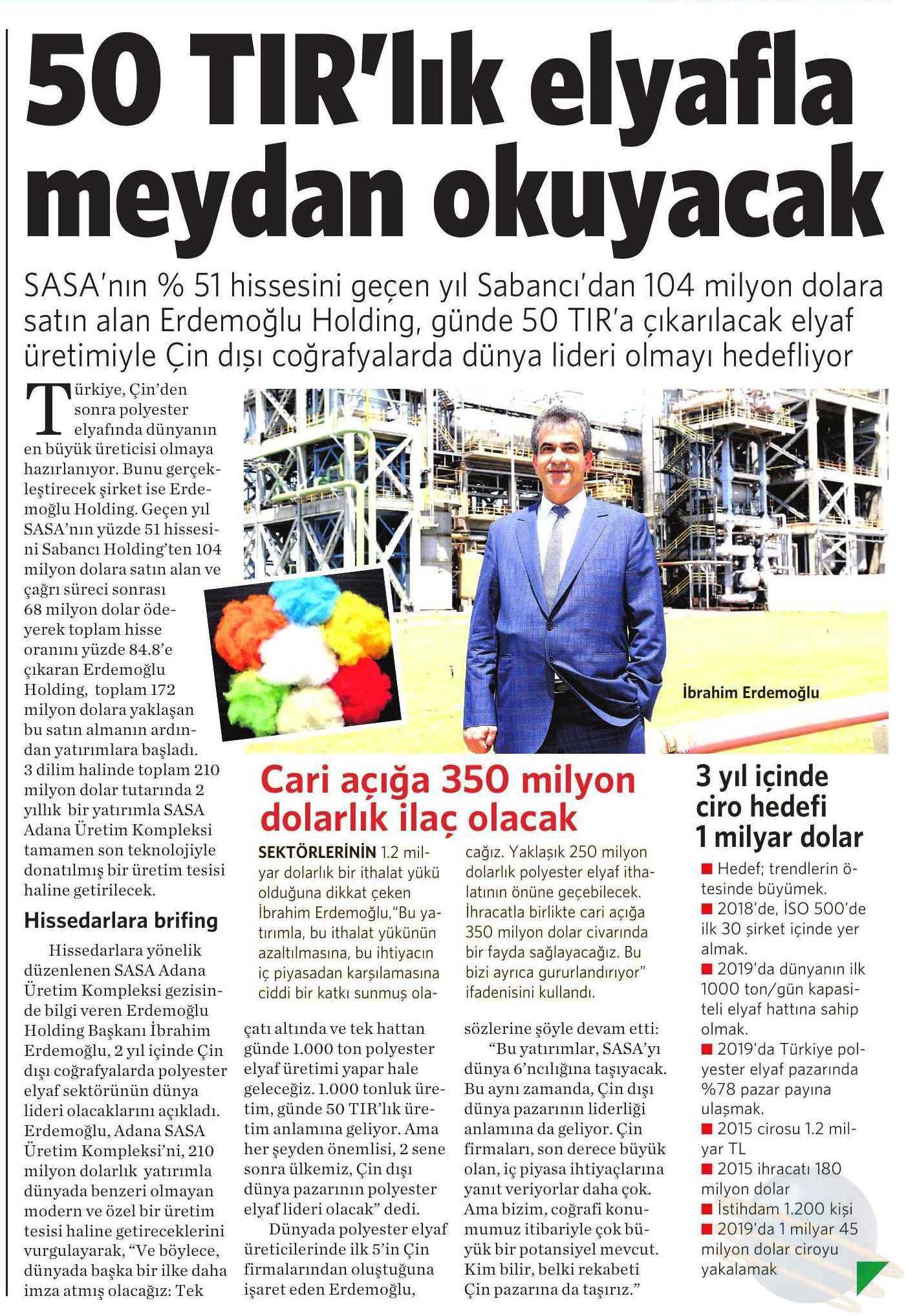 Blog yazısı 50 Tırlık Elyafla Meydan Okuyacakiçin resim