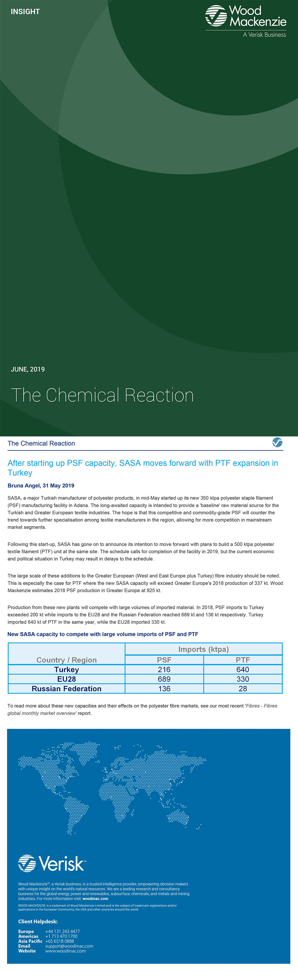 Blog yazısı SASA on "PCI Chemical Reaction Magazine"için resim