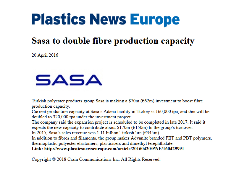 Blog yazısı Sasa to double fibre production capacityiçin resim